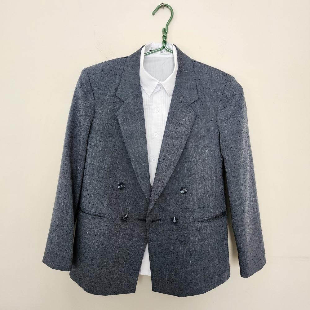 Michael James Boys Grey Double Breasted Suit Set Size 12R Vintage Made in USA - Picture 2 of 15
